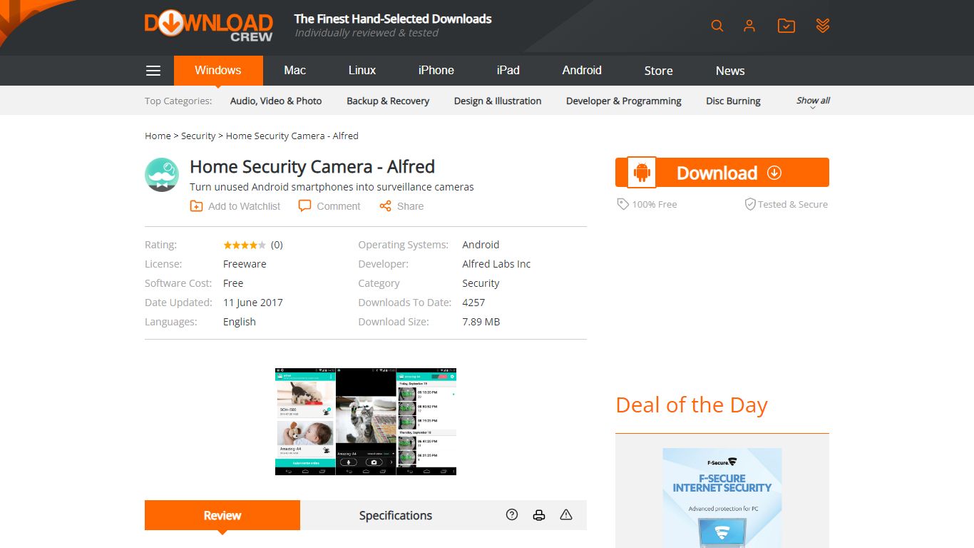 Home Security Camera - Alfred free download - Software reviews ...